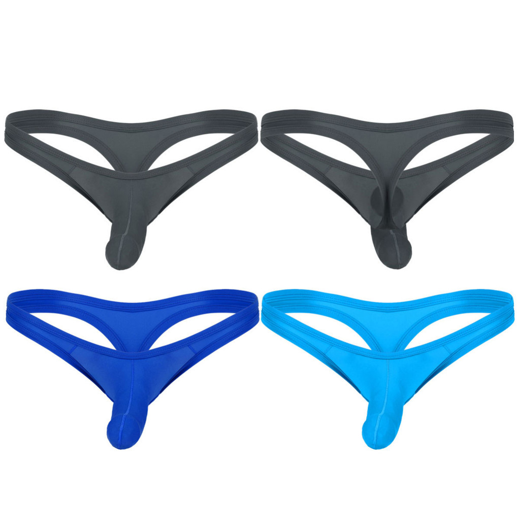 Nikiikoo Mens Low Rise Front ปิดปลอกอวัยวะเพศชายเปิดเป้า Jockstrap G-string Thong Briefs ชุดชั้นใน