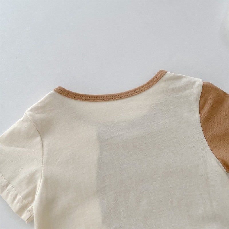 บอดี้สูทเด็กฤดูร้อนแขนสั้นเหมาะสมกับเด็กทารกหญิงการ์ตูนหมี ชุดรอมเปอร์ 0-2ปีเสื้อผ้าเด็ก - รูปที่ 3