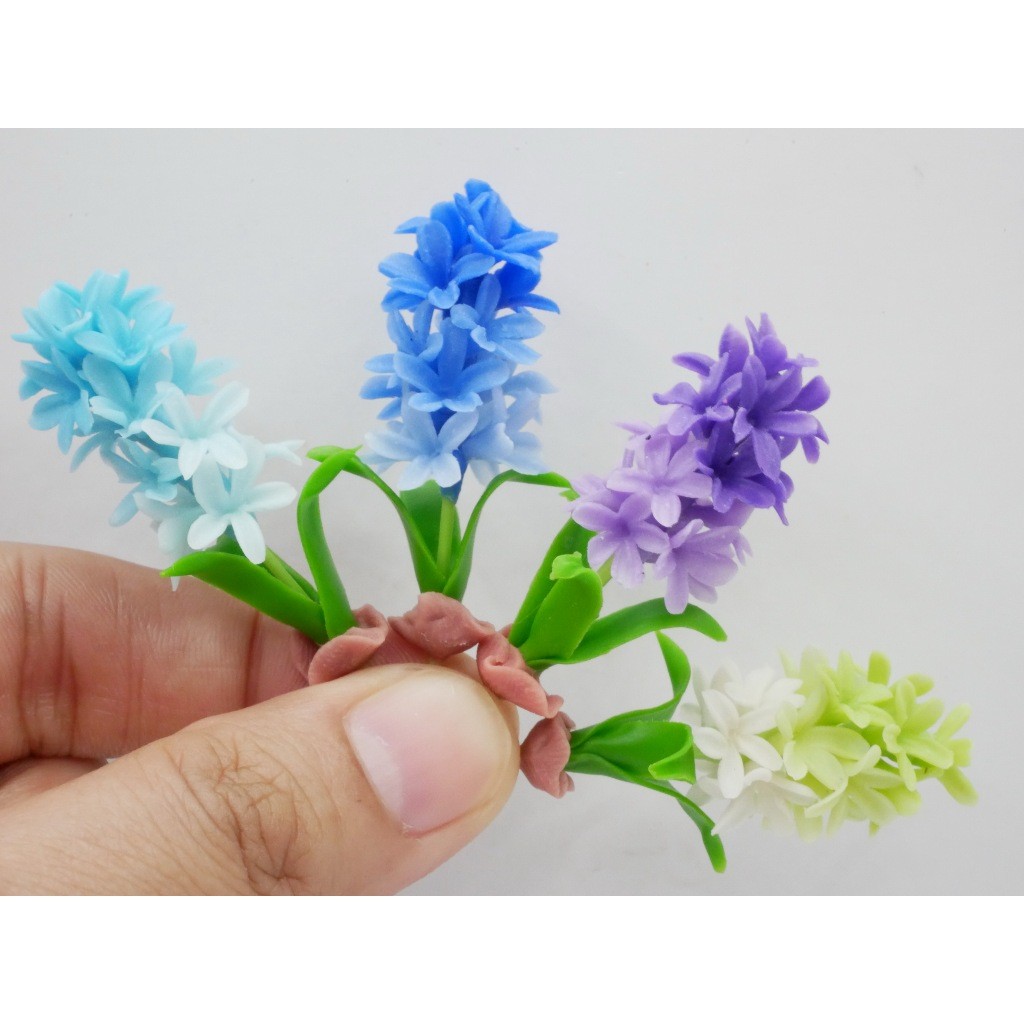 ดอกไฮยาซินธ์จิ๋ว (Hyacinth) งานดินปั้น ไซต์ S ความยาว 4-5 ซม. ไฮยาซิน ดอกไฮยาซิน ดอกไม้ดินปั้น ดอกไฮยาซินธ์ดินปั้น