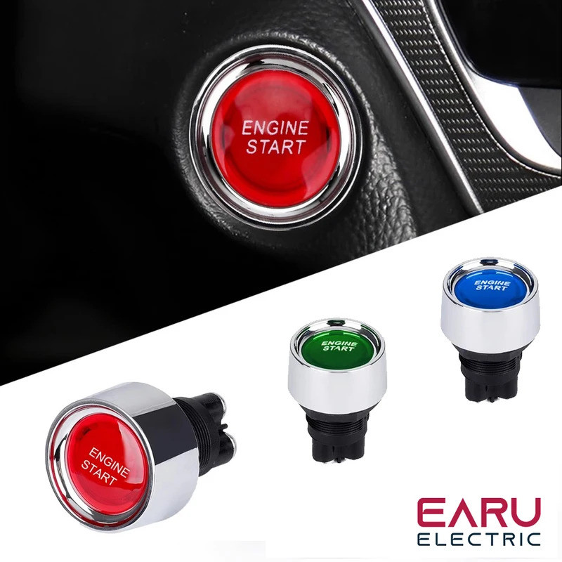 1PC รถเครื่องยนต์เริ่มต้นสวิทช์จุดระเบิด 12V 50A 3 Pin SPST Momentary Keyless Push ปุ่มสวิทช์เริ่มต้น ON OFF สําหรับรถยนต์ Marine RV