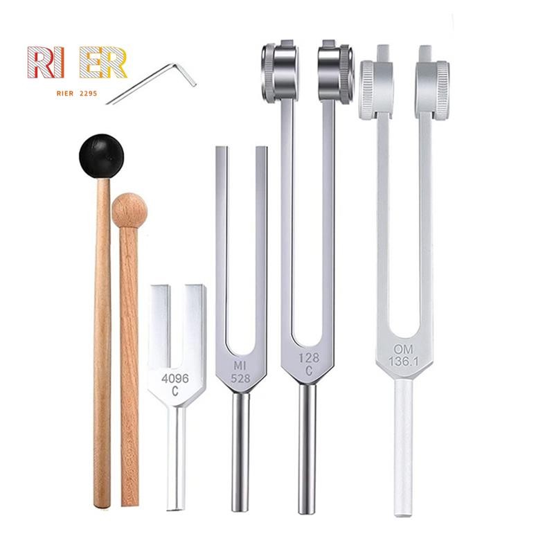 ชุดส้อมปรับแต่ง 4 ชิ้น (128Hz, 136.1Hz, MI 528Hz, 4096Hz),สําหรับ Healing Chakra,Sound Therapy,Relie