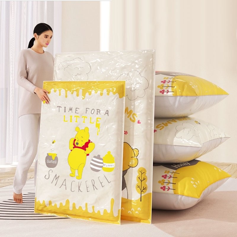 พร้อมส่งจากไทย!ถุงสูญญากาศ จัดเก็บเสื้อผ้าผ้านวมเป็นระเบียบ ถุงเก็บผ้านวมมีจุกวาล์วซิปล็อค2ชั้น ถุงประหยัดพื้นที่จัดเก็บ