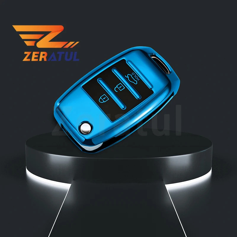 TPU Car Folding Key Case Cover Bag Holder For Kia Rio QL Sportage Ceed Cerato Sorento K2 K3 K4 K5 Ke