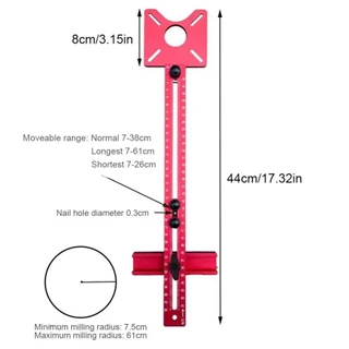 LUXELUNGE จิ๊กตัดวงกลมเราเตอร์ 4 in 1, เมตริก/นิ้วเจาะที่ถอดออกได้ Punch Locator, เจาะ Positioner เครื่องมืออลูมิเนียมปรับเจา