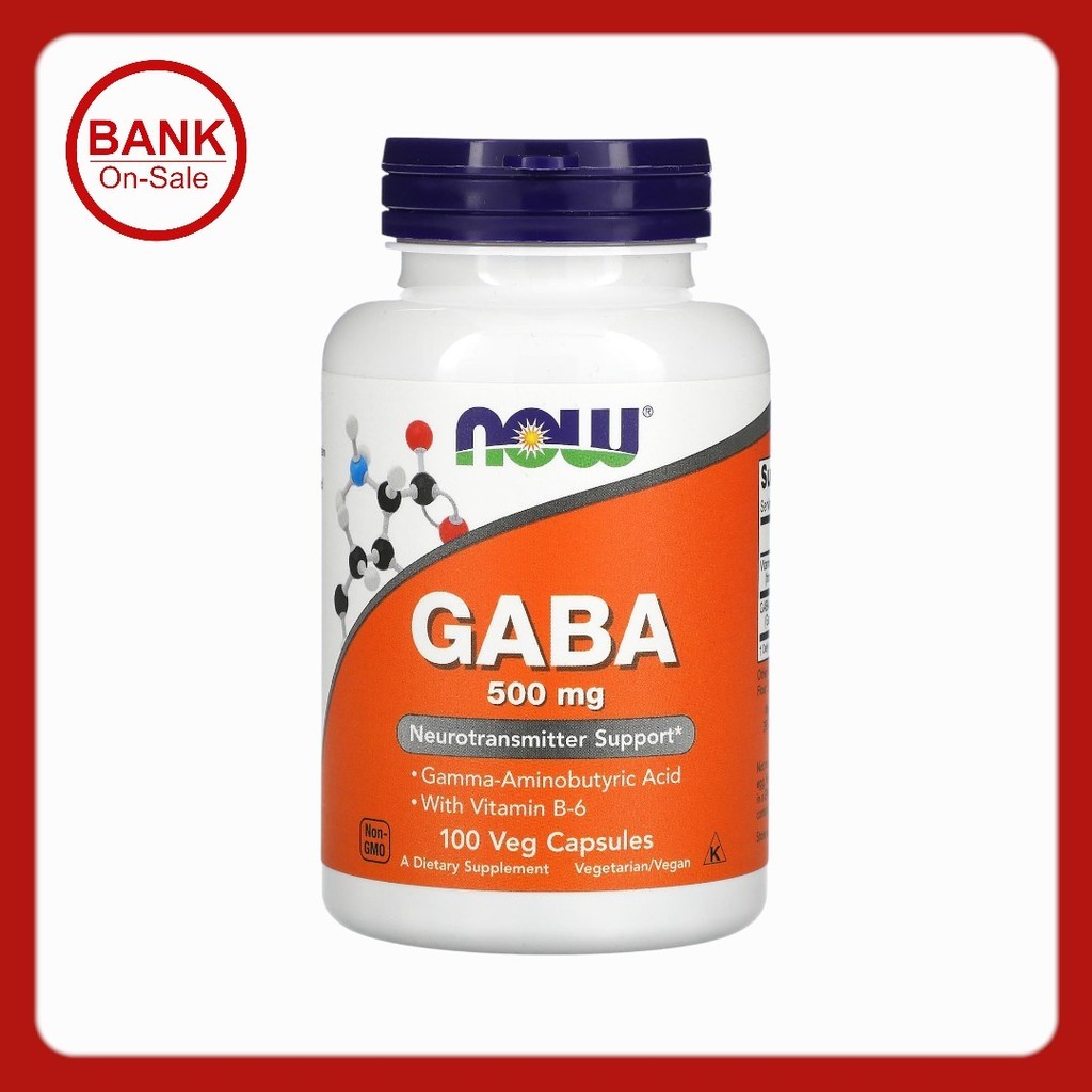 NOW Foods, GABA with Vitamin B-6, 500 mg, 100 Veg Capsules