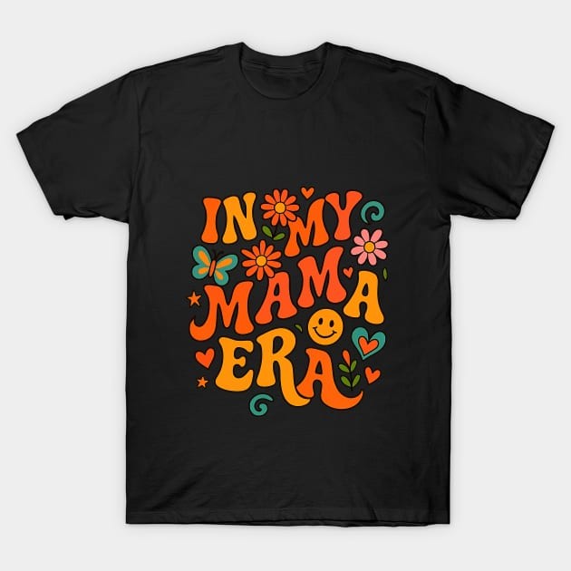 เสื้อยืด Vintage Funny In My Nana Era Retro Groovy Mothers Day Nana Butterfly T-Shirt แท้ Cotton