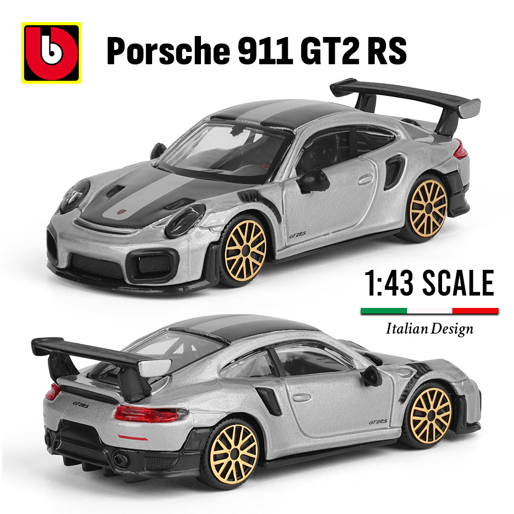 Bburago 1:43 Porsche 911 GT2 RS โมเดลรถอัลลอยของเล่น series supercar series