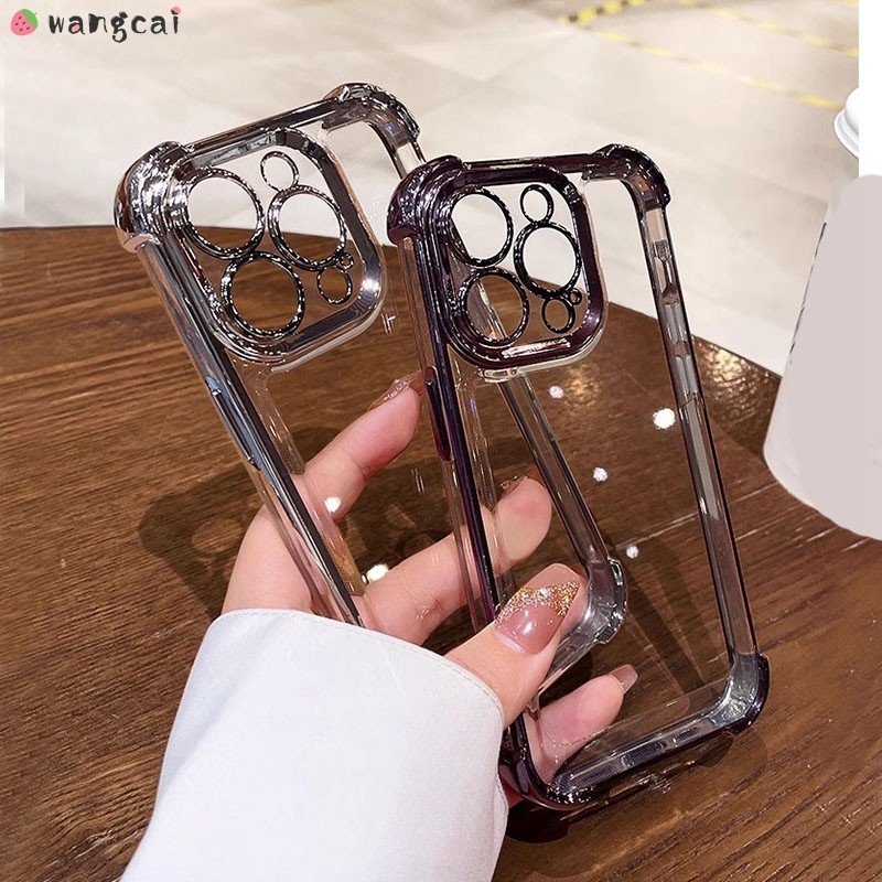 สําหรับRedmi 15C 15 14C 14R 13C 13R Turbo 4 Pro 3 A5 A3 Xiaomi Poco X7 Pro M6 เคสโทรศัพท์ชุบสีทองเงา Shiningธุรกิจสี่มุมปลอกกรณีปกหลัง
