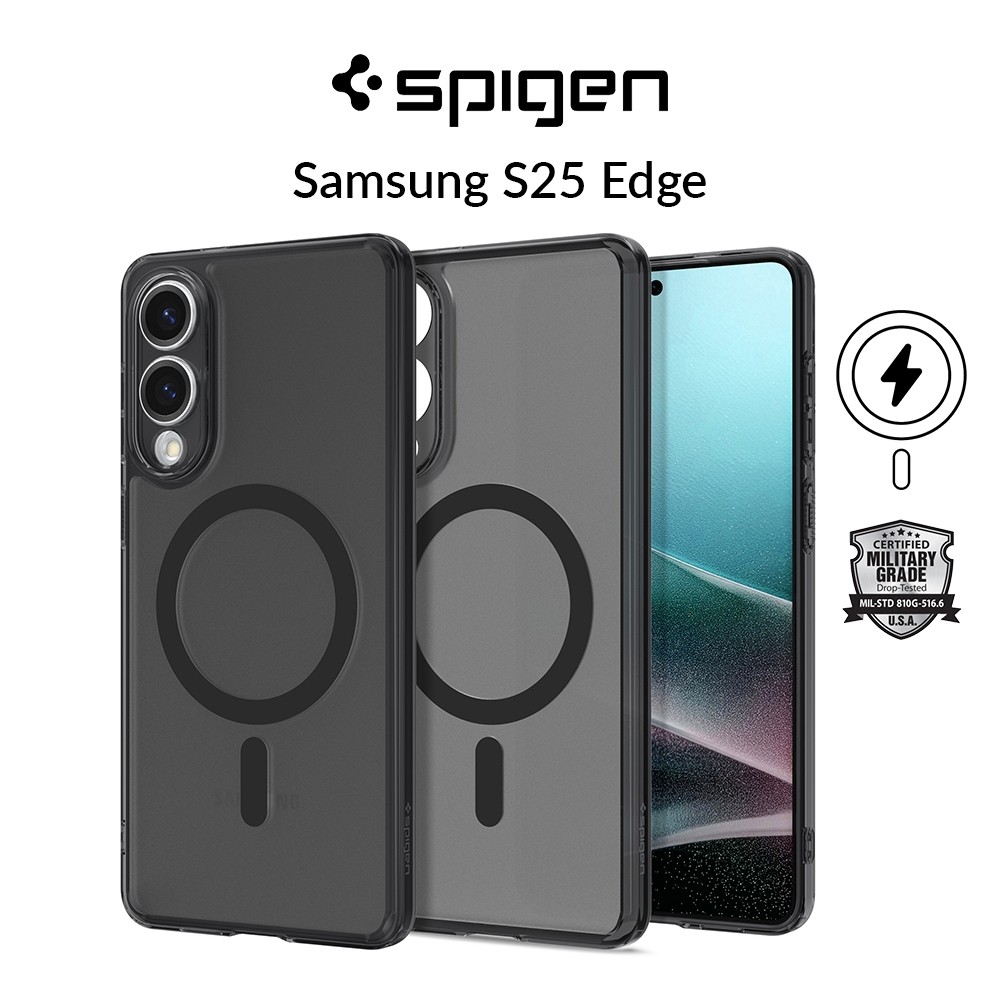 Spigen Samsung S25 Edge Case 6.7 "Ultra Hybrid MagFit Frost Magnetic Phone Case Frost Back Matte Gal