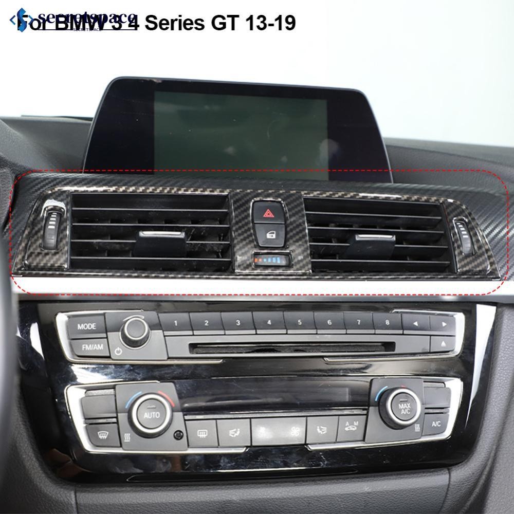 SECRETSPACE คาร์บอนไฟเบอร์รถ Central Air Vent Outlet กรอบ Trim ABS สําหรับ BMW 3 4 Series GT 13-19 G