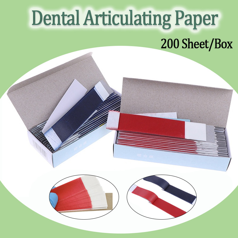 Dental Lab Articulating Paper Occlusion Paper Strip สีฟ้า/สีแดงฟันไวท์เทนนิ่งทันตแพทย์ Oral Occlusal เครื่องมือ