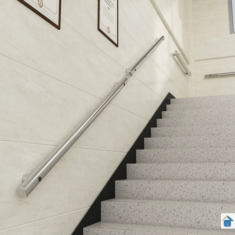 ราวบันไดสแตนเลส ราวบันไดติดผนัง ในร่ม โรงเรียนอนุบาล เด็ก ผู้สูงอายุ ความปลอดภัย กันลื่น