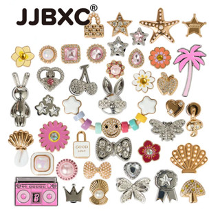 JJBXC ตัวติดรองเท้า charm รองเท้าตกแต่งหัวเข็มขัดลายมงกุฎเงิ…