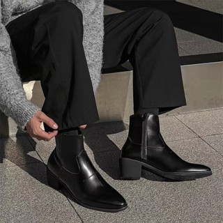 ผู้ชายเชลซีรองเท้าสั้นวินเทจย้อนยุครองเท้าข้อเท้าสบายๆกลางตั…