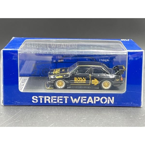 Street Weapon 1:64  
LTO BMW E30 Diecast Model.
Bright Black BOSS Livery