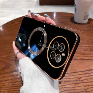 Realme 12 12 + 12X 12 Pro + 5G 4G กรณีบางเฉียบสีทึบ Electroplated ปลอก Realme 12 Pro Plus 12Pro + พร้อมแหวนแม่เหล็กชาร์จไร้สายฝาครอบโทรศัพท์