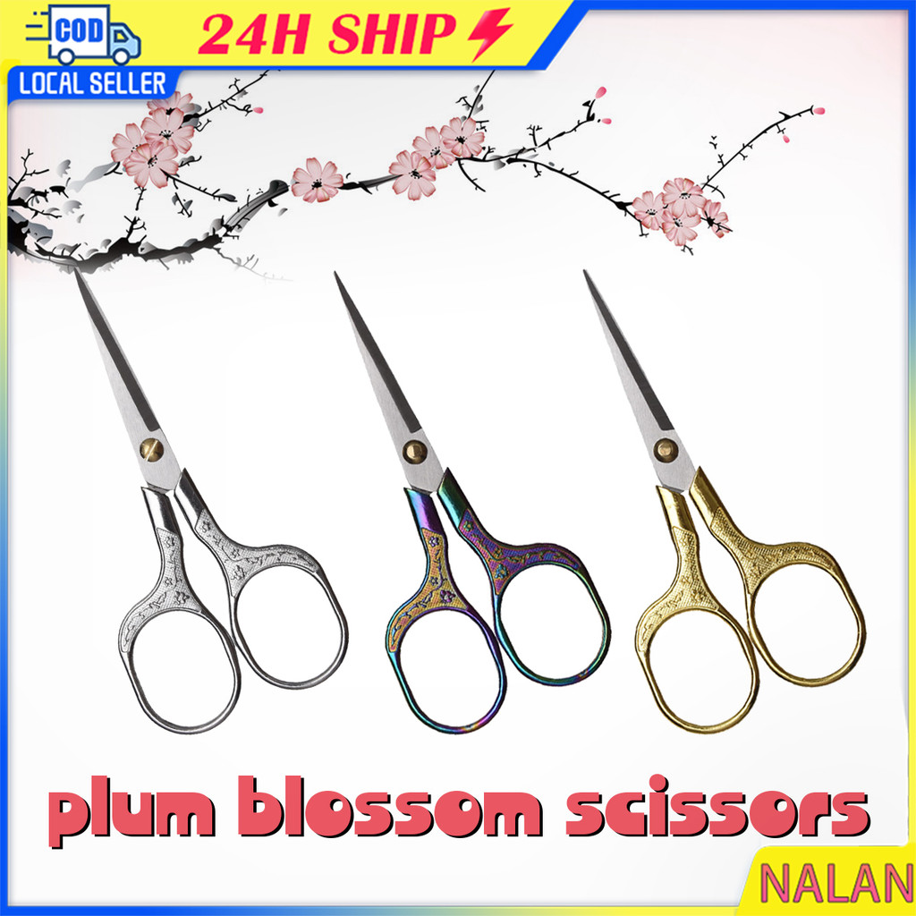 ร้านอยู่กทม.กรรไกรตัดผ้า สเตนเลส 12.5CM กรรไกรแต่งคิ้ว ตัดขน สีทอง สไตล์วินเทจ