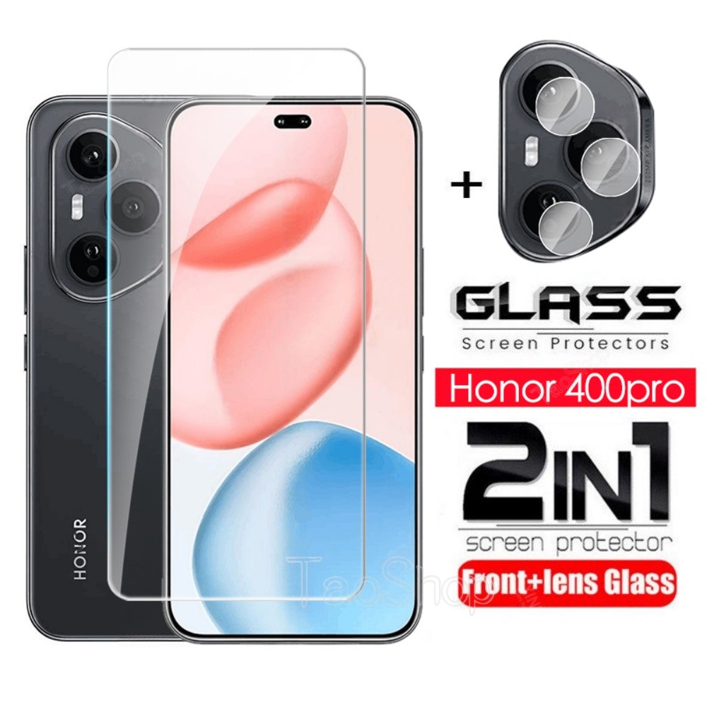 2 in 1 ป้องกันหน้าจอกระจกนิรภัยฟิล์มสําหรับ Honor 400 pro Lite 400pro Honor400 pro Honor400pro Honor