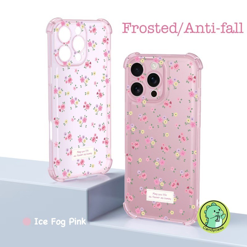 Ice Mist AirBag เคสโทรศัพท์สําหรับVivo iQOO 13 12 Pro Neo 10 9 9S 8 7 SE Pro Z9 Turbo Lite Z9X 5G 4G Matteฝาครอบน่ารักการ์ตูนดอกไม้หรูหรานุ่มกันกระแทกปลอก