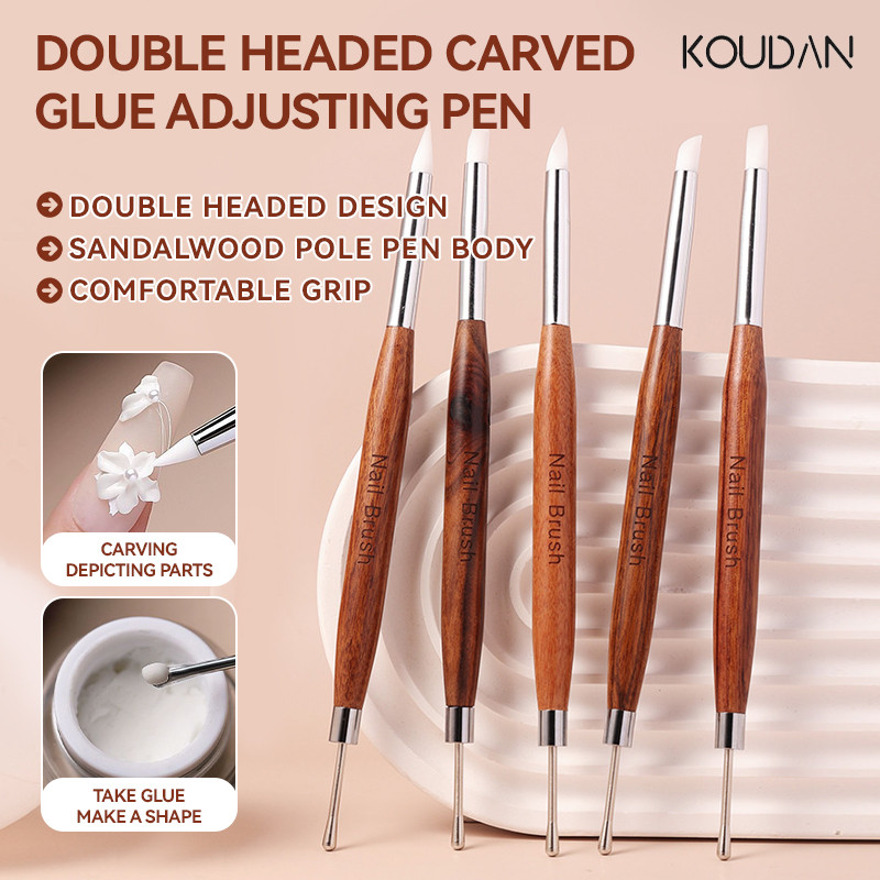กาวแท่งเครื่องมือทําเล็บปากกาซิลิโคน Rosewood กวนไม้จันทน์แท่งสองหัว KOUDAN
