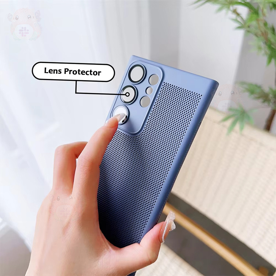 พร้อมการป้องกันเลนส์นิรภัย เหมาะสําหรับ Samsung Galaxy S23 ultra S22 Plus S21 FE S20 Note 20 10 เคสโทรศัพท์ฝาครอบกระจายความร้อนบางเฉียบหรูหรา ราคา ถูกที่สุด ดีลบีเคเค แกลเลอรีภาพที่ 2