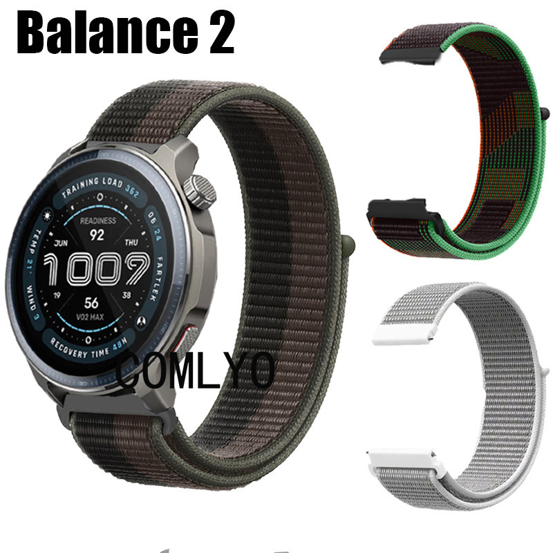 Fit for Amazfit Balance 2 สายสมาร์ทนาฬิกาไนล่อนห่วงนุ่มกีฬาสายรัดข้อมือผู้หญิงผู้ชายวง