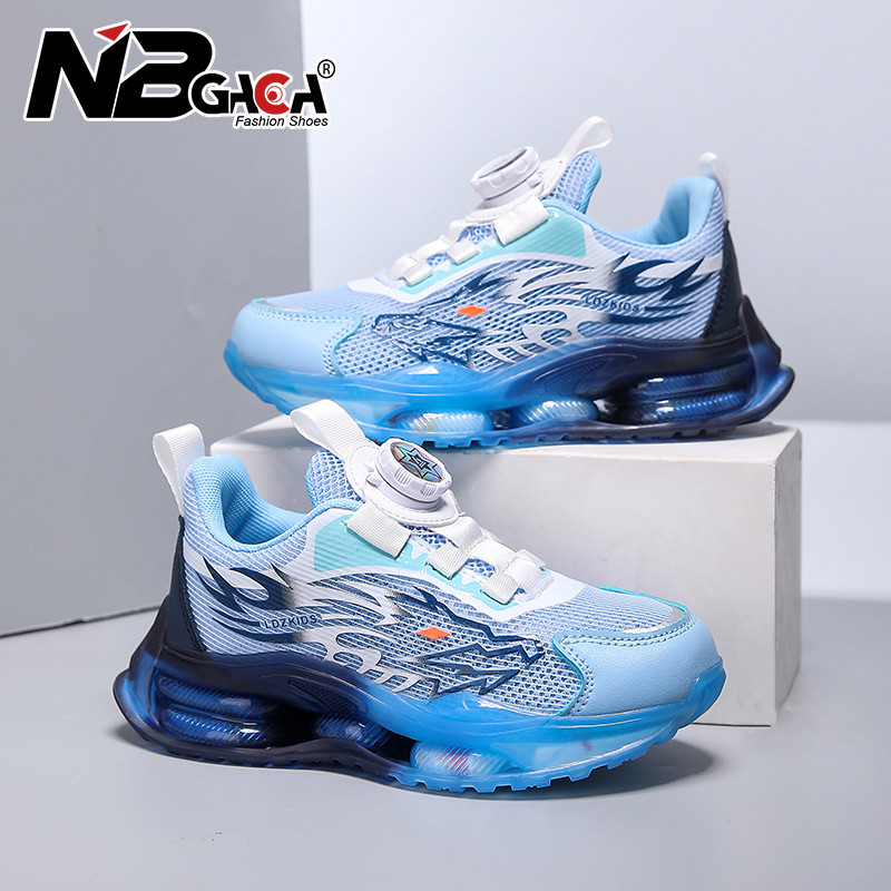 ใหม่ป้องกันการลื่นไถลตาข่ายเด็กรองเท้าผ้าใบสําหรับชายหญิงวิ่งเดินน้ําหนักเบารองเท้าลําลองแฟชั่นลายมังกรขนาด28-39