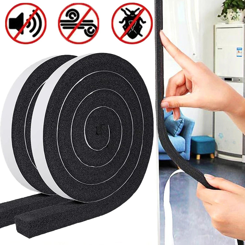 1/3/5rols 2M ฟองน้ํานุ่มประตูตะเข็บแถบปิดผนึก - อุปกรณ์กันเสียงกันลมสําหรับประตูหน้าต่าง - เทปโฟมบัฟเฟอร์กันกระแทก