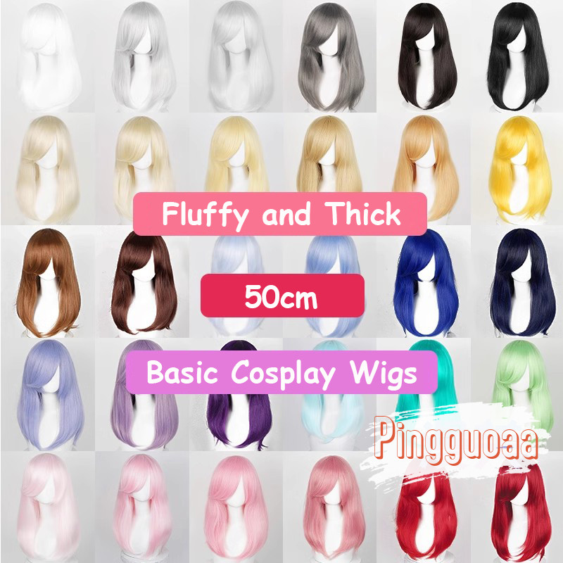 【Manmei】Women 50cm Thick Fluffy Wigs Universal Long Bangs Wigs Heat Resistant Synthetic Hair