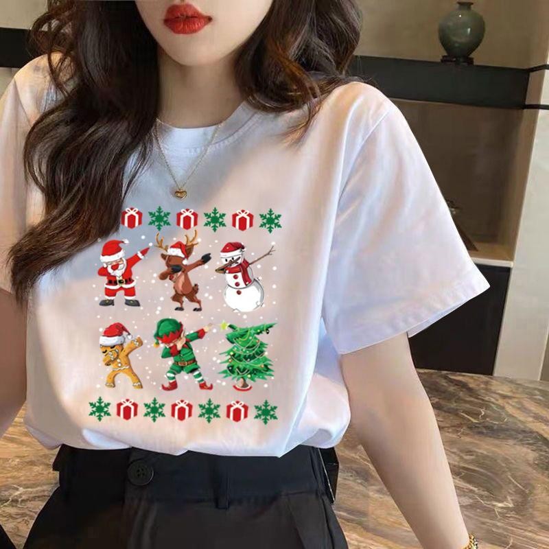 【ส่งจากไทย】เสื้อยืด คริสต์มาส ซานตาคลอส กวางเรนเดียร์ Christmas Unisex T-Shirt