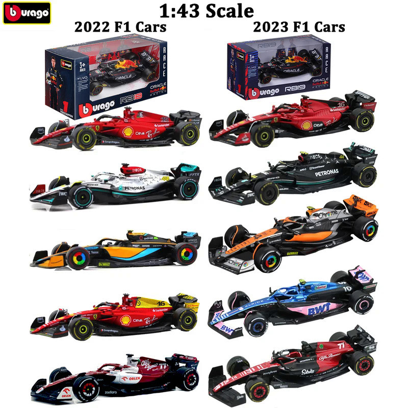 Bburago 1/43 2022 2023 F1 Red Bull RB18 Ferrari F1-75 Mercedes AMG W14 Racing Cars Toys  Alloy Vehic