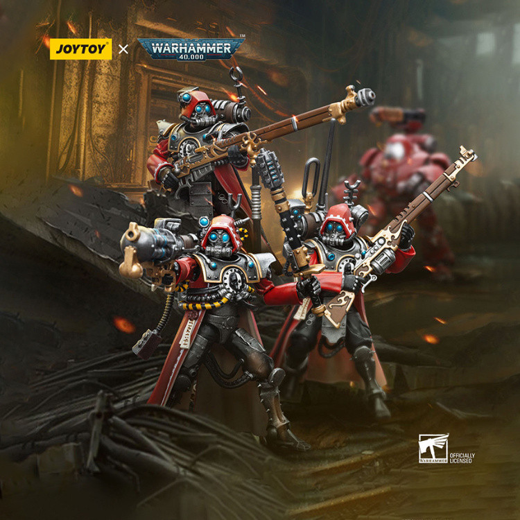จุด joytoy Dark Source Warhammer 40K Mechanical ฝึกทหารองครักษ์เรนเจอร์หัวหน้า1:18เคลื่อนย้ายได้