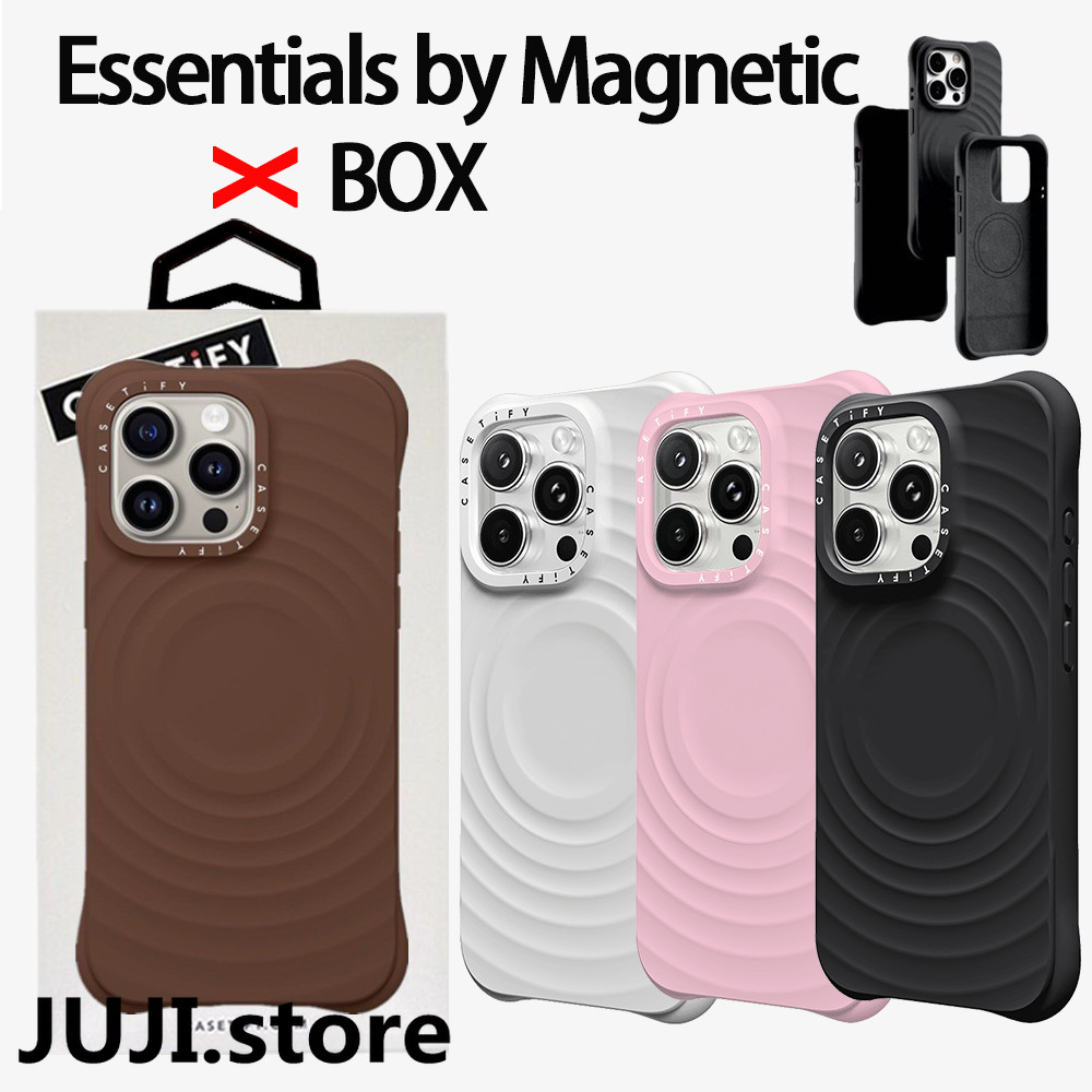 Casetifg Ripple กรณีหรูหราคุณภาพแม่เหล็กชาร์จซิลิโคนโทรศัพท์ปลอกพร้อมกล่องสําหรับ iPhone 16 15 14 13 Pro Max 14 15 Plus Matte กันกระแทกป้องกันลายนิ้วมือคลุมทั้งหมด