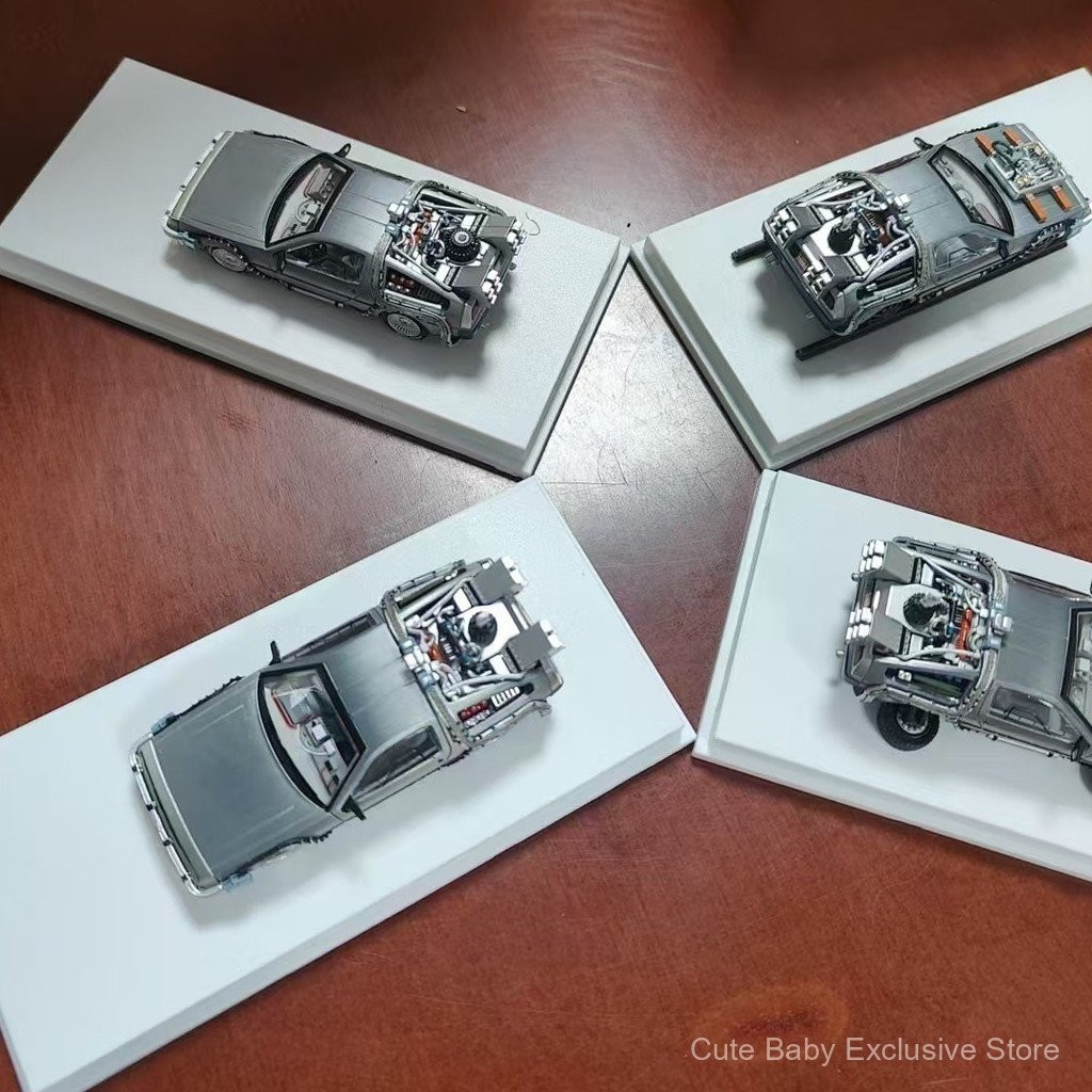 MJ 1:64 Back to the Future Time Car DeLorean DMC-12 Movie Alloy Car Model Collection