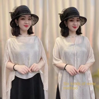 LITTLEX ชุดราตรีพรหม, ผ้าคลุมไหล่ผู้หญิงสีบริสุทธิ์ยาว, ผ้าพันคอด้านบนชีฟองคาร์ดิแกนผ้าคลุมไหล่ผู้หญิงสาว