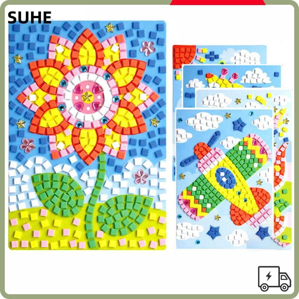 Suhe สติกเกอร์โฟม Eva ลายการ์ตูนโมเสก 3D Diy ของเล่นเสริมการเรียนรู้เด็ก