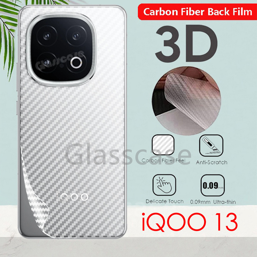 สําหรับ Vivo iQOO 13 1 3 iQOO13 13iQOO V2408A 5G 2024 Anti Slip 3D คาร์บอนไฟเบอร์ป้องกันหน้าจอด้านหล