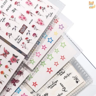 [VI] 17 หน้าเล็บสติ๊กเกอร์จัดเก็บหนังสือDecalsออแกไนเซอร์ผู้ถือจอแสดงผลเล็บเครื่องมือพลาสติกฟิล์มใสเล็บTH