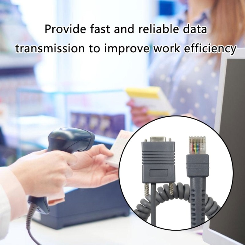 COU RJ45 RS232 LS2208 Fast Data Transfer Cable สําหรับสัญลักษณ์ Barcode Scanners LS2208