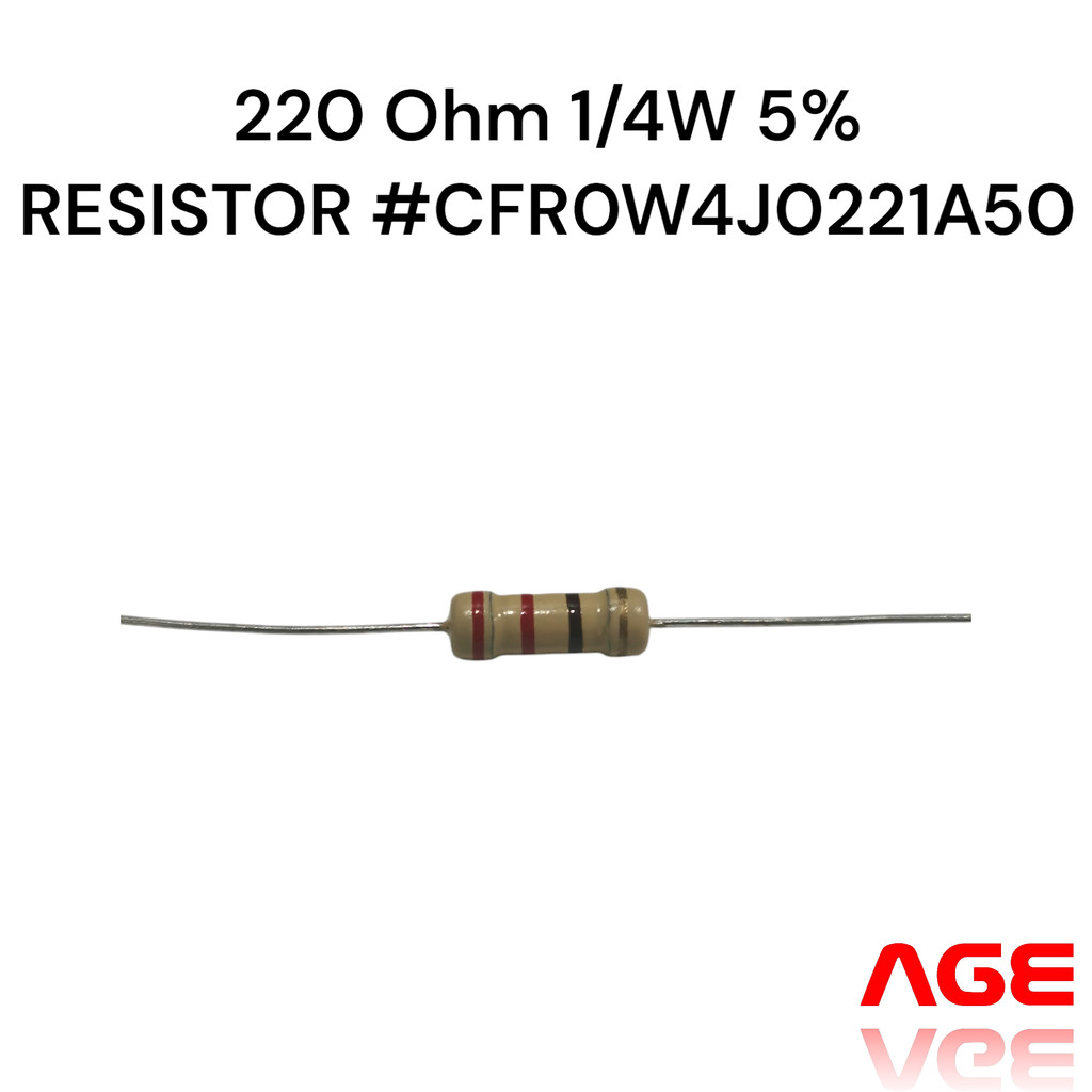 220 Ohm 1/4W 5%RESISTOR #CFR0W4J0221A50