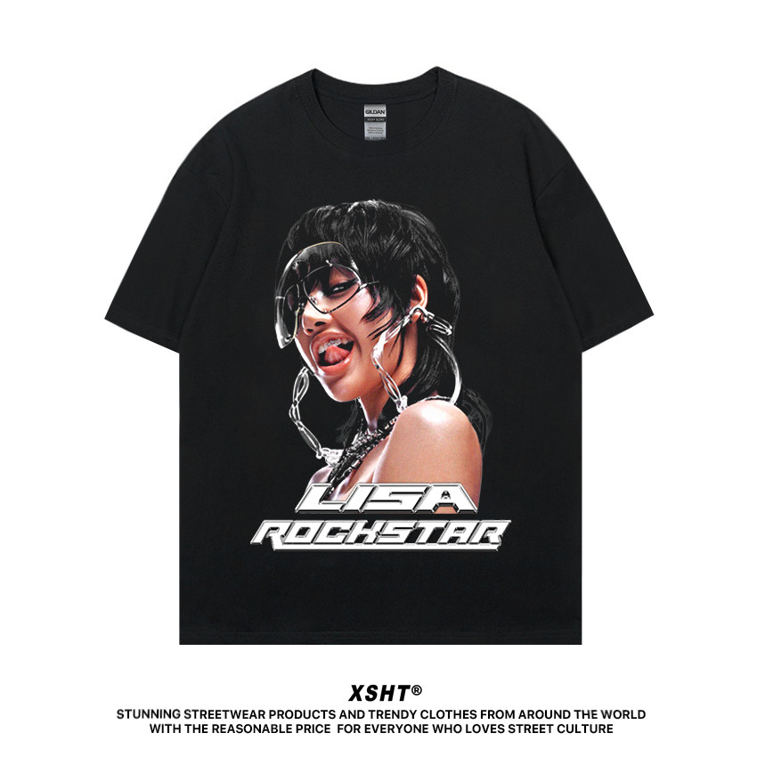 พร้อมส่ง เสื้อ LISA ROCKSTAR - Black (สีดำ) tee