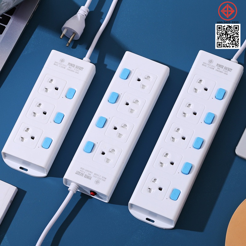 ปลั๊กแปลง 3 ช่อง 4ช่อง 5ช่อง 2-8 เมตร ปลั๊กไฟ 2500W
