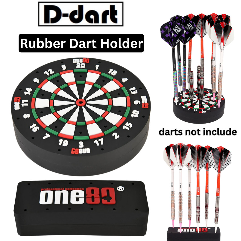 ONE80 DARTS ACCESSORY - BLACK RUBBER DART STAND LOGO DARTBOARD DART HOLDER