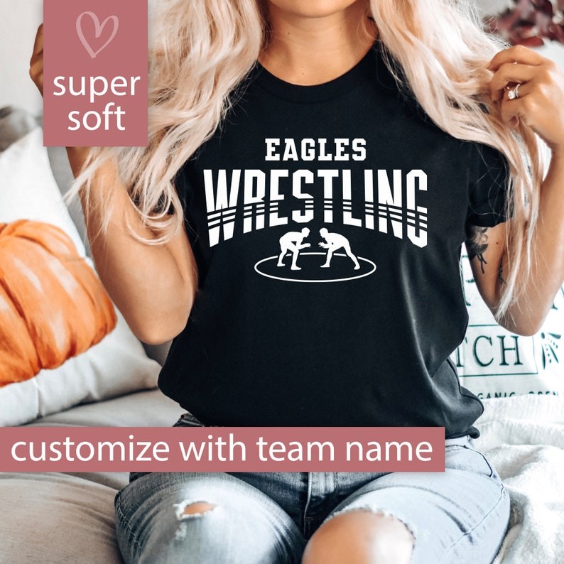 Custom Wrestling Shirt for Wrestling Mom, Wrestling Mom Shirt, Wrestling Team Name Tshirt, Personali