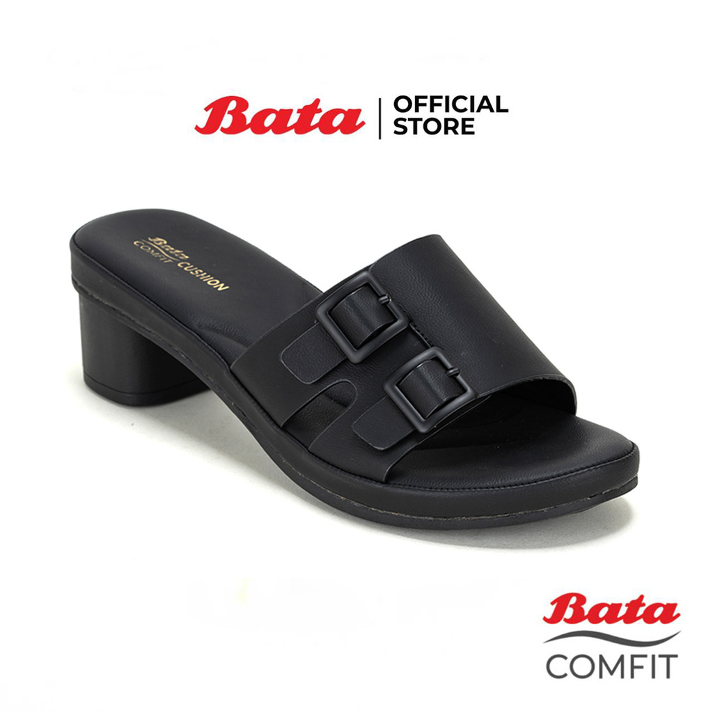 Bata บาจา Comfit รองเท้าส้นสูงเพื่อสุขภาพ เทคโนโลยีคุชชั่น สำหรับผู้หญิง รุ่น SOFT PLUS M สีดำ 6016112 สีฟ้า 6019112