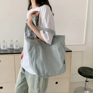 ญี่ปุ่น Minimalist Nylon Crossbody Bag แฟชั่นสไตล์ใหม่ Casual อเนกประสงค์ไหล่ความจุขนาดใหญ่สีทึบอินเทรนด์ Tote