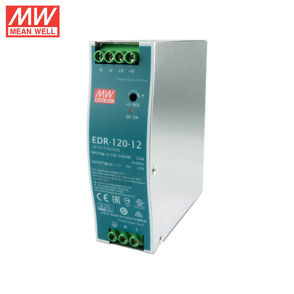 EDR-120-12 | MEAN WELL DIN Rail Switching Power Supply 12V 10A 120W รับประกัน 2 ปี ออกใบกำกับภาษีได้