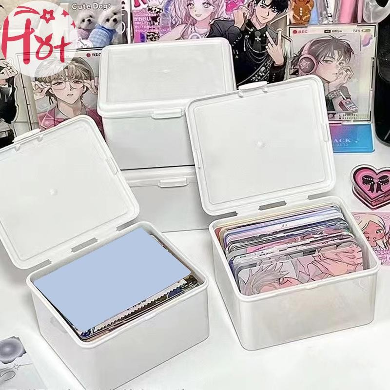 GE เกาหลีกล่องเก็บโปร่งใสการ์ด Photocard กล่องเก็บ Photocard Organizer การจําแนกกล่องพลิกสแควร์