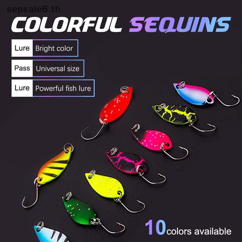 [กลางแจ้ง] ตะขอเดี่ยว Scoop-Shaped Rotag Spinner Sequins Fishing Lure Fishing Tackle สําหรับ Bass Perch ประดิษฐ์ Hook {th}