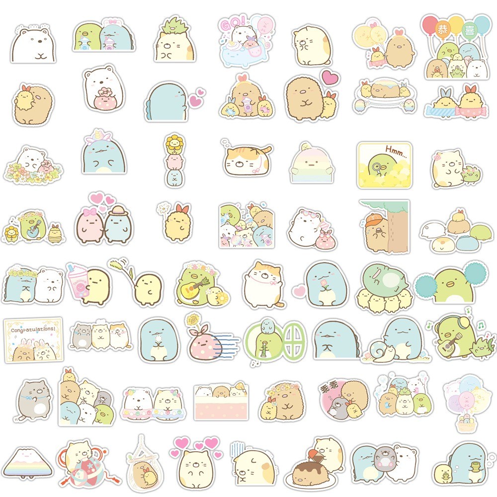 60 ชิ้น Sumikko Gurashi สติกเกอร์กันน้ําไวนิลสําหรับ DIY แล็ปท็อป Tumbler HP สติกเกอร์กระเป๋าเดินทาง